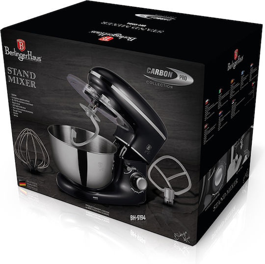 Berlinger Haus Stand Mixer 1300W with Stainless Mixing Bowl 6lt Black