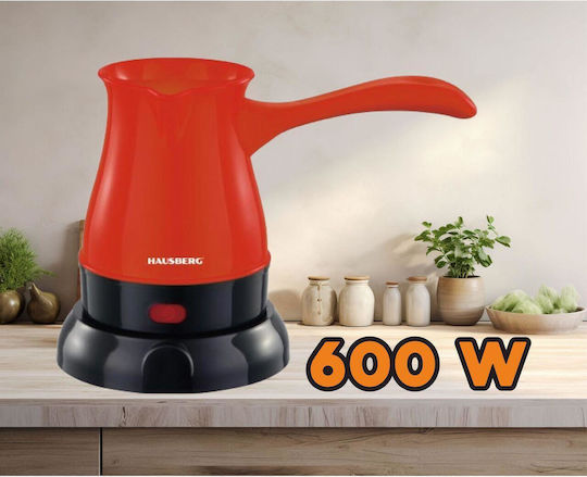 Hausberg HB-3810RS Ηλεκτρικό Μπρίκι 600W με Χωρητικότητα 300ml Κόκκινο