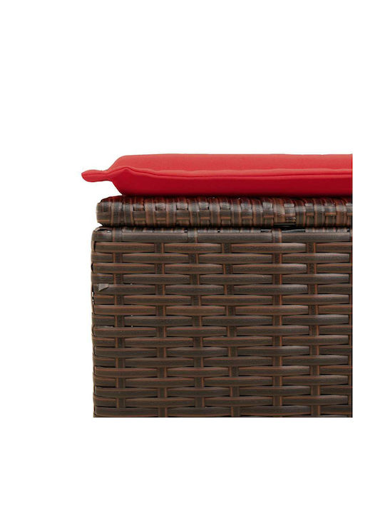 Garden Stool Cube Outdoor Rattan with Cushion Brown 2 Pieces 55x55x37cm