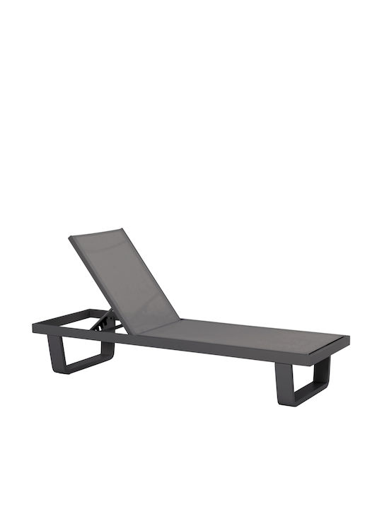 Liegestuhl Aluminium Teslin Braun 198x61x97cm.