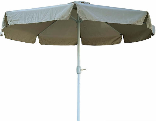 Кръгла Метална Градинска Чадър Taupe Ф2.7м