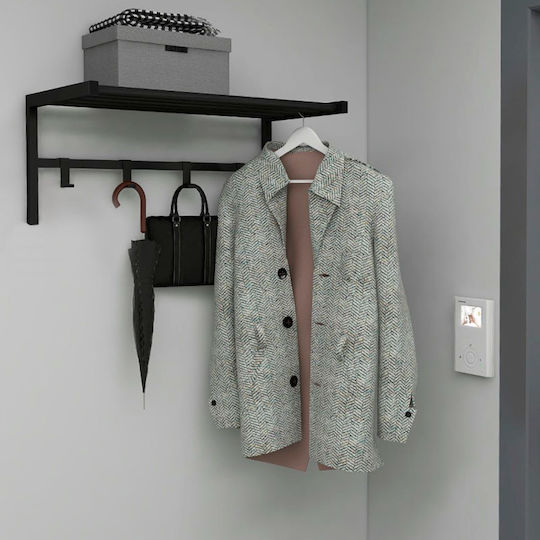 Megapap Wall Hanger Ofred Metal 4 Hooks Black 69x32.5x34cm