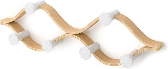 Umbra Cuier de Perete din Lemn cu 6 Compartimente Alb 51x15x6cm