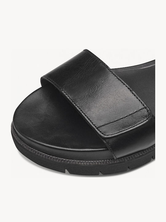 Leather Women's Flat Sandals Black