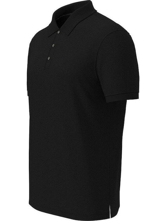 Polo Herrenbluse Kurzarm Schwarz