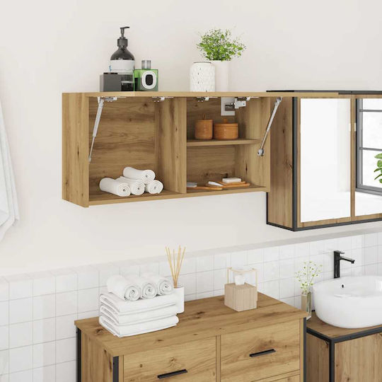 vidaXL Bathroom Cabinet L80xW25xH40cm Oak