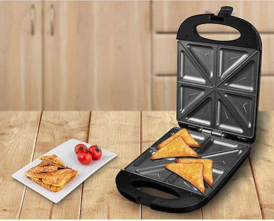 ECG Sandwich Maker pentru 4 Sandvișuri 1200W Neagră