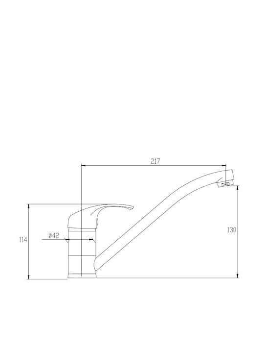 Invena Kitchen Faucet Counter Gray