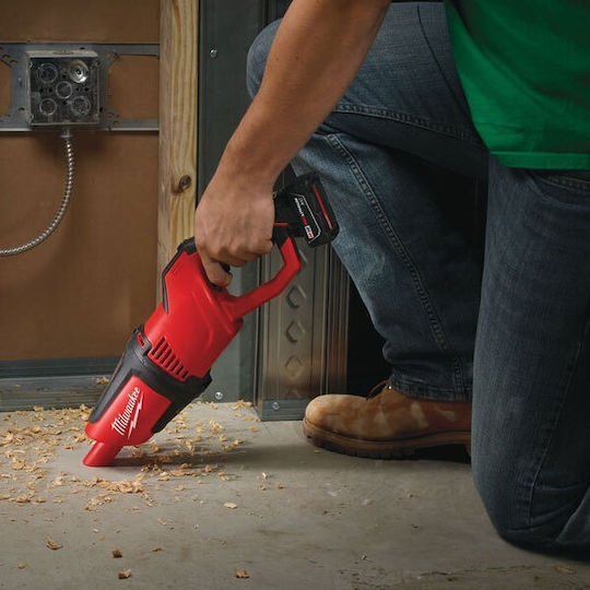 Milwaukee M12 HV-0 Επαναφορτιζόμενο Σκουπάκι Χειρός 12V Χωρίς Φορτιστή και Μπαταρία Κόκκινο