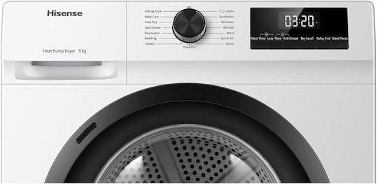 Hisense DHQE800BW2 Uscător de rufe 8kg cu pompă de căldură