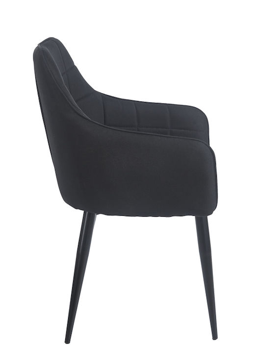 Armchair Visitor Cameron in Black Color 58x56x87cm 1pcs