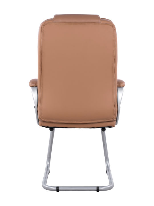 Visitor Armchair Καφέ 63x67x112cm