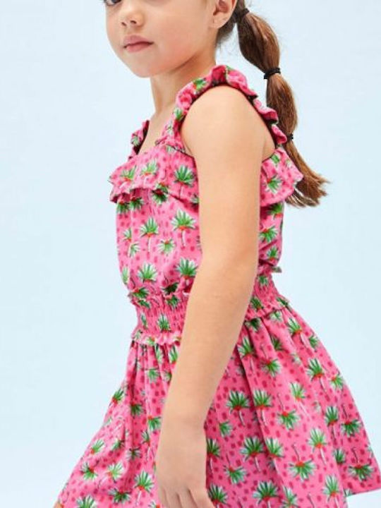 Kids' Set with Skirt Summer 3pcs Fuchsia