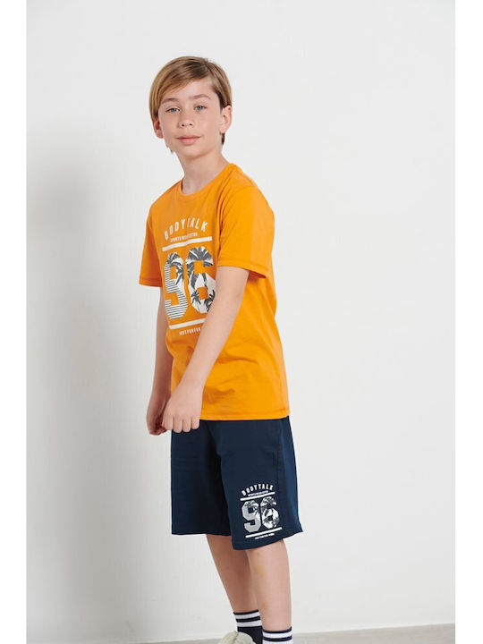 Kids' Set with Shorts Summer 2pcs Orange Pumpkin