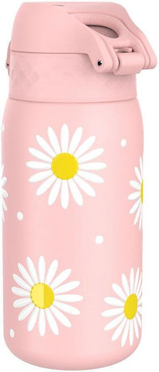 Ion8 Kids Water Bottle Stainless Steel with Straw Non Spill Pink 400ml