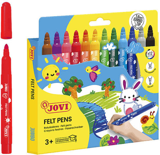 Jovi Waschbare Zeichenmarker 5.8mm Dicke Set 12Stück
