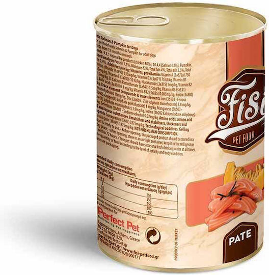 Fisi Dog Adult Без Зърнени Храни Сьомга Тиква Пастет 400г