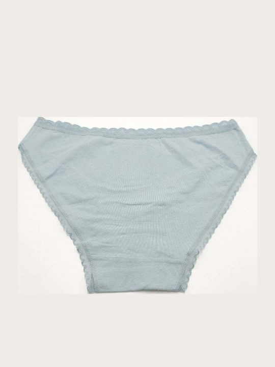Women's Slip with Lace Sky Blue