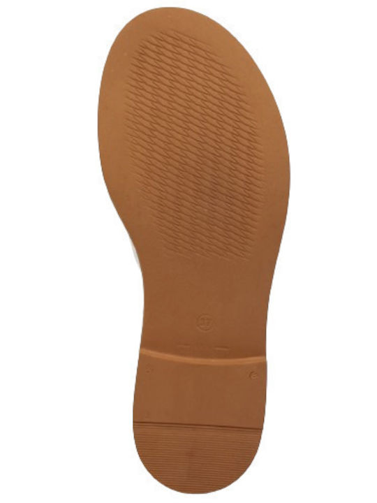 Leather Women's Flat Sandals Anatomic in White Color