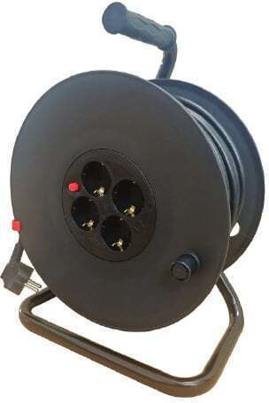 Aca Extension Reel Cord 3 x 1.5mm²/15m Black