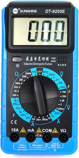 Sunshine Digitales Multimeter mit Summer mit AC / DC / Temperaturmessung DT-9205E