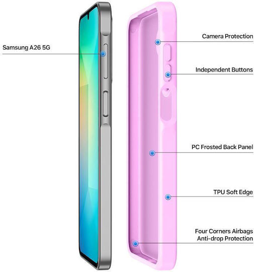 Dux Ducis Yind Задна корица Силикон / Пластмаса Розов (Galaxy A26)
