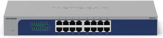 NetGear GS516-300EUS v1 Unmanaged L2 Switch με 16 Θύρες Gigabit (1Gbps) Ethernet