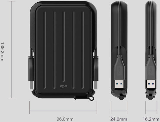 Silicon Power Armor A66 USB 3.2 External 2.5" HDD 4TB Yellow