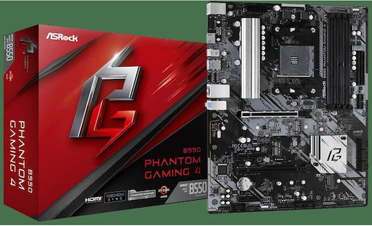 ASRock B550 Phantom Gaming 4 Motherboard ATX με AMD AM4 Socket 90-MXBCY0-A0UAYZ