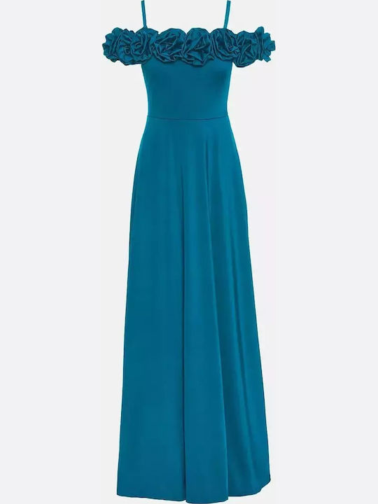 Maxi Dress for Wedding / Baptism Petrol Blue