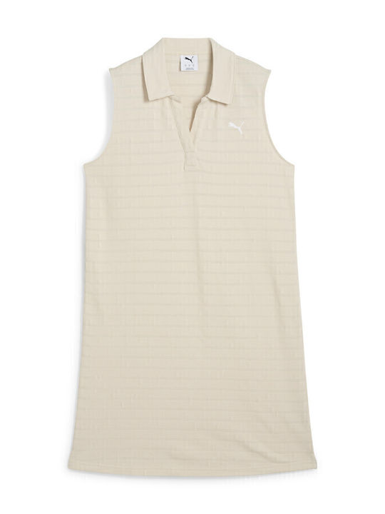 Summer Mini Athletic Sleeveless Beige Dress