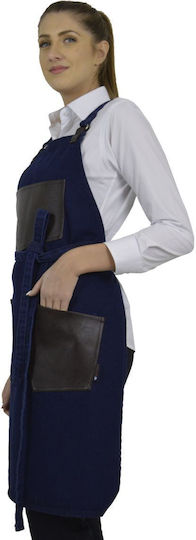 IdealPress Ποδιά Kellner / Barista / Barkeeper Ganzkörper Blau