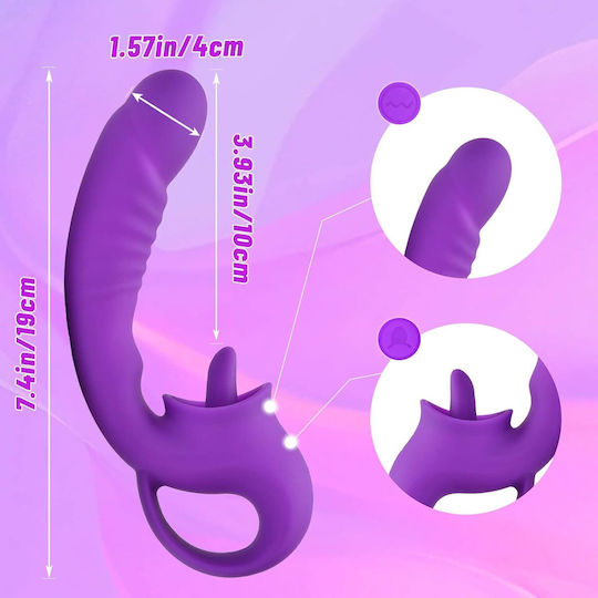 APH Double Trouble Διπλός Δονητής 18.7cm Μωβ