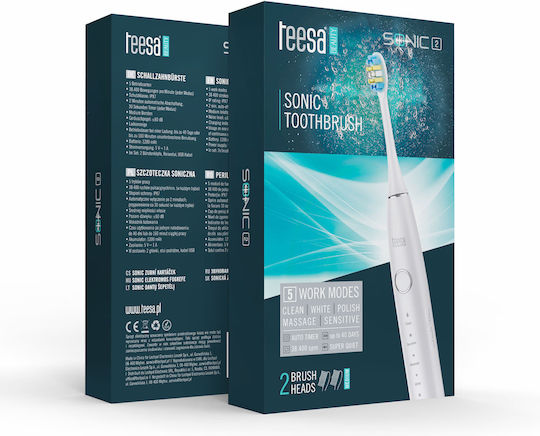 Teesa Electric Toothbrush with Travel Case TSA8087-W White