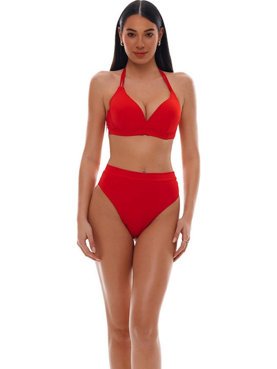 Bikini Slip Hohe Taille Red