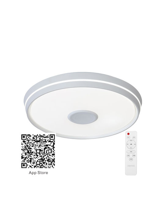 Lightex Πλαφονιέρα Οροφής 40εκ. Λευκή με Ενσωματωμένο LED και Τηλεχειριστήριο