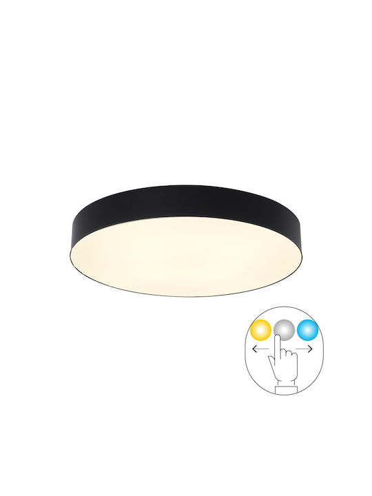 Lightex Φωτιστικό Πλαφονιέρα Οροφής 30εκ. Μαύρη με Ενσωματωμένο LED