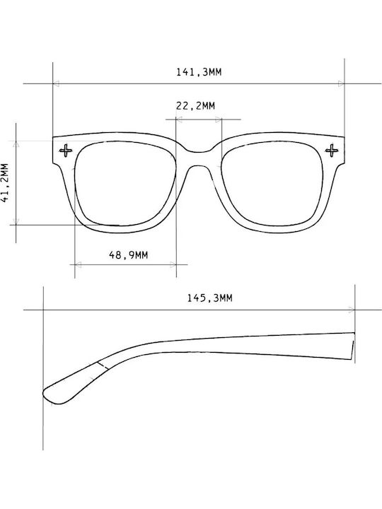 Okkia Giovanni Unisex Sunglasses with Black Plastic Frame and Black Lens OK012BK