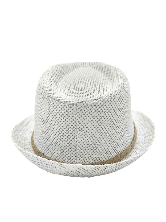 Gift-Me Kids' Hat Fedora Straw White