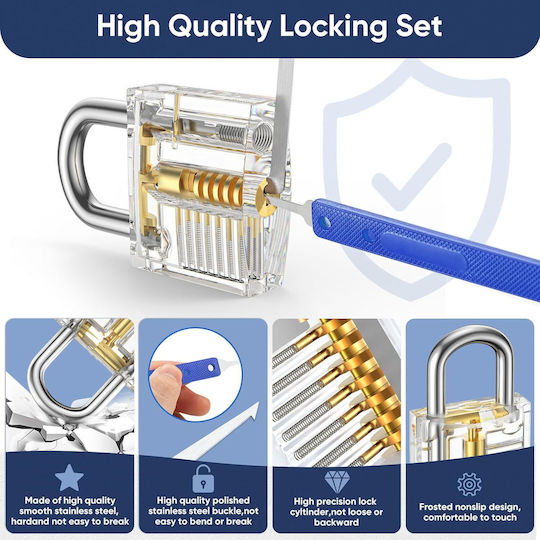 17-piece Lock Latch Tool Set Beginner Professional Locksmiths