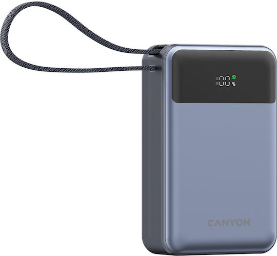 Canyon OnPower PB-600 20000mAh 65W με Θύρα USB-A και Θύρα USB-C Power Delivery Dark Gray