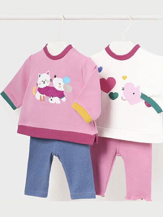 Kids' Set with Leggings Winter 4pcs Pink