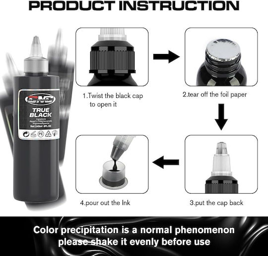 Pigment Permanent pentru Tattoo 240 Ml Inks Profesionale pentru Tattoos Microblading Negru