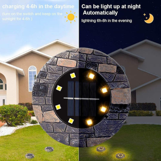 Set 8 Lămpi Solare cu Alb Cald Lumină 3000K IP65
