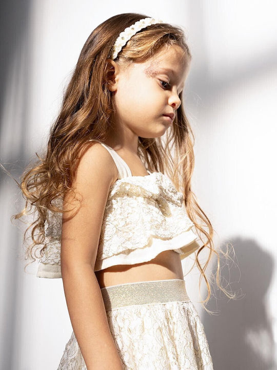 Kids' Set with Skirt Summer 2pcs Ecru