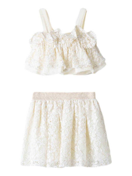 Kids' Set with Skirt Summer 2pcs Ecru