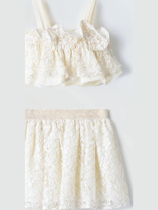 Kids' Set with Skirt Summer 2pcs Ecru