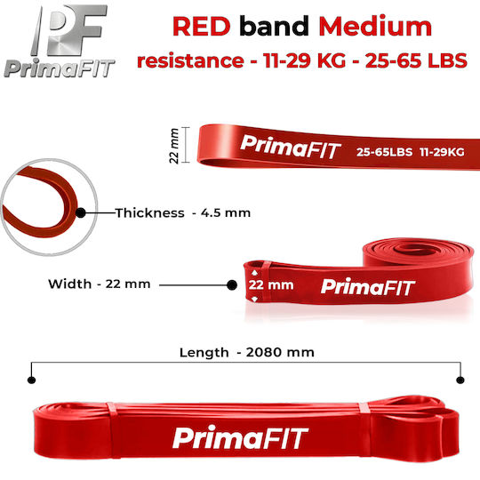 PrimaFit Widerstandsbänder Schleife Rot 2.08m