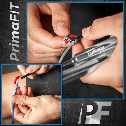 PrimaFit Springseil Fitness 3m Rot mit einstellbarer Länge