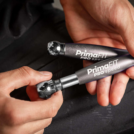 PrimaFit Springseil Fitness mit Gewicht 3m Silber mit einstellbarer Länge